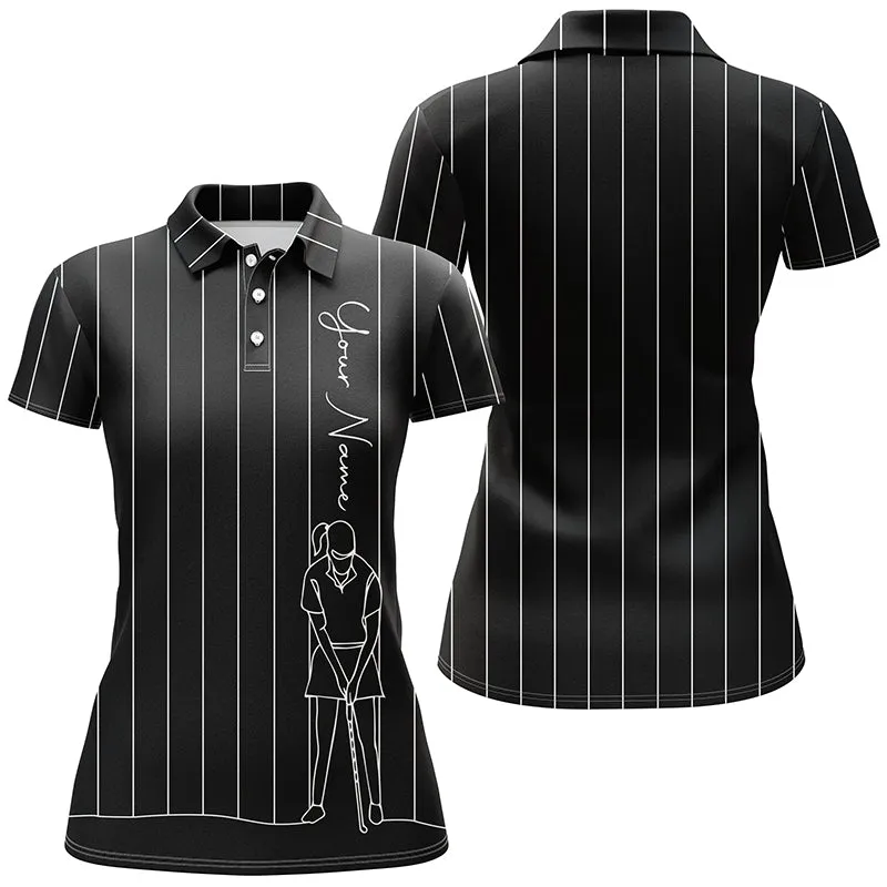 Personalized Golf Line Polo Shirts For Women Custom Name Golf Tops Women, Golf Gifts For Girl Multicolor