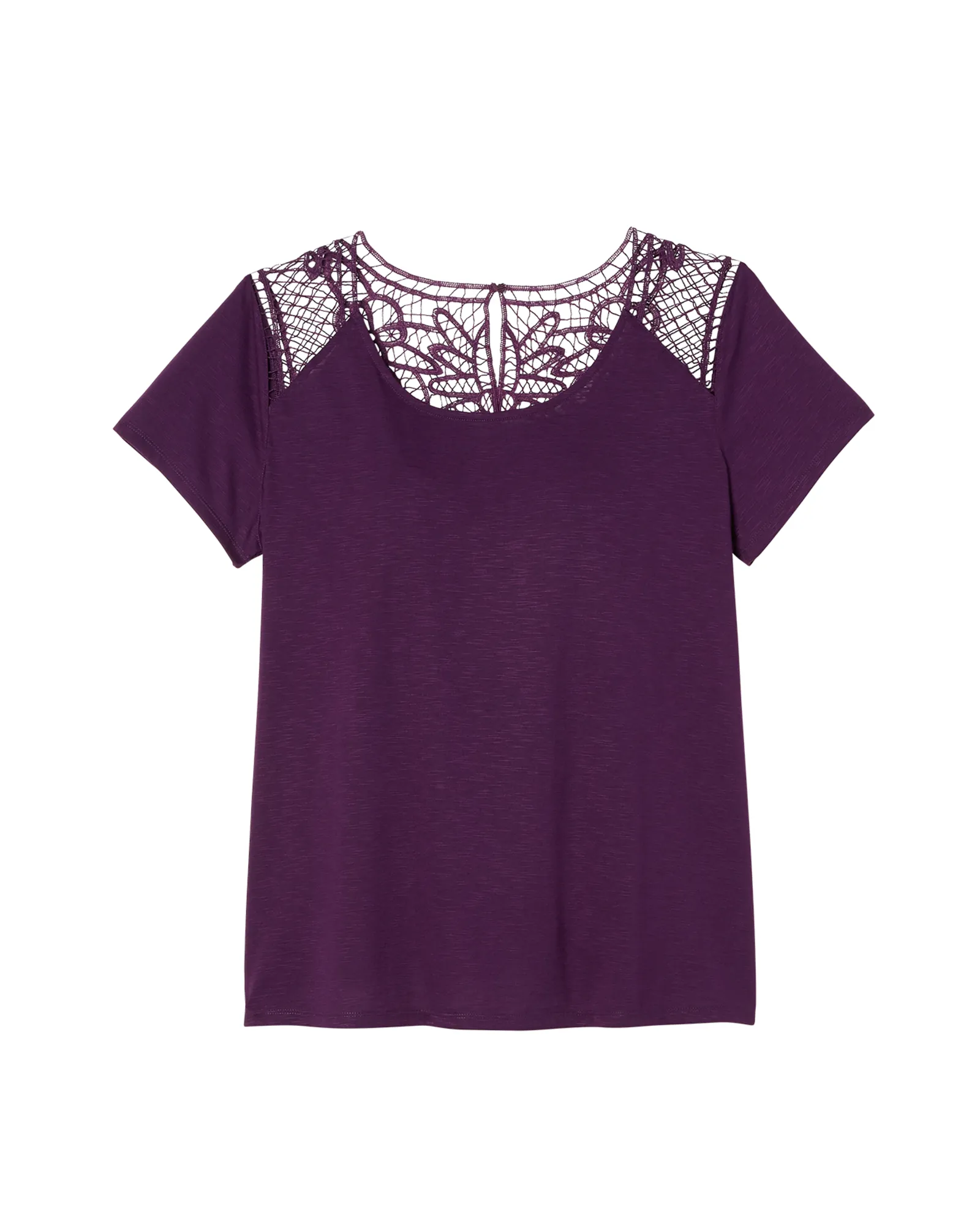 Ramsey Crochet Tee | Purple