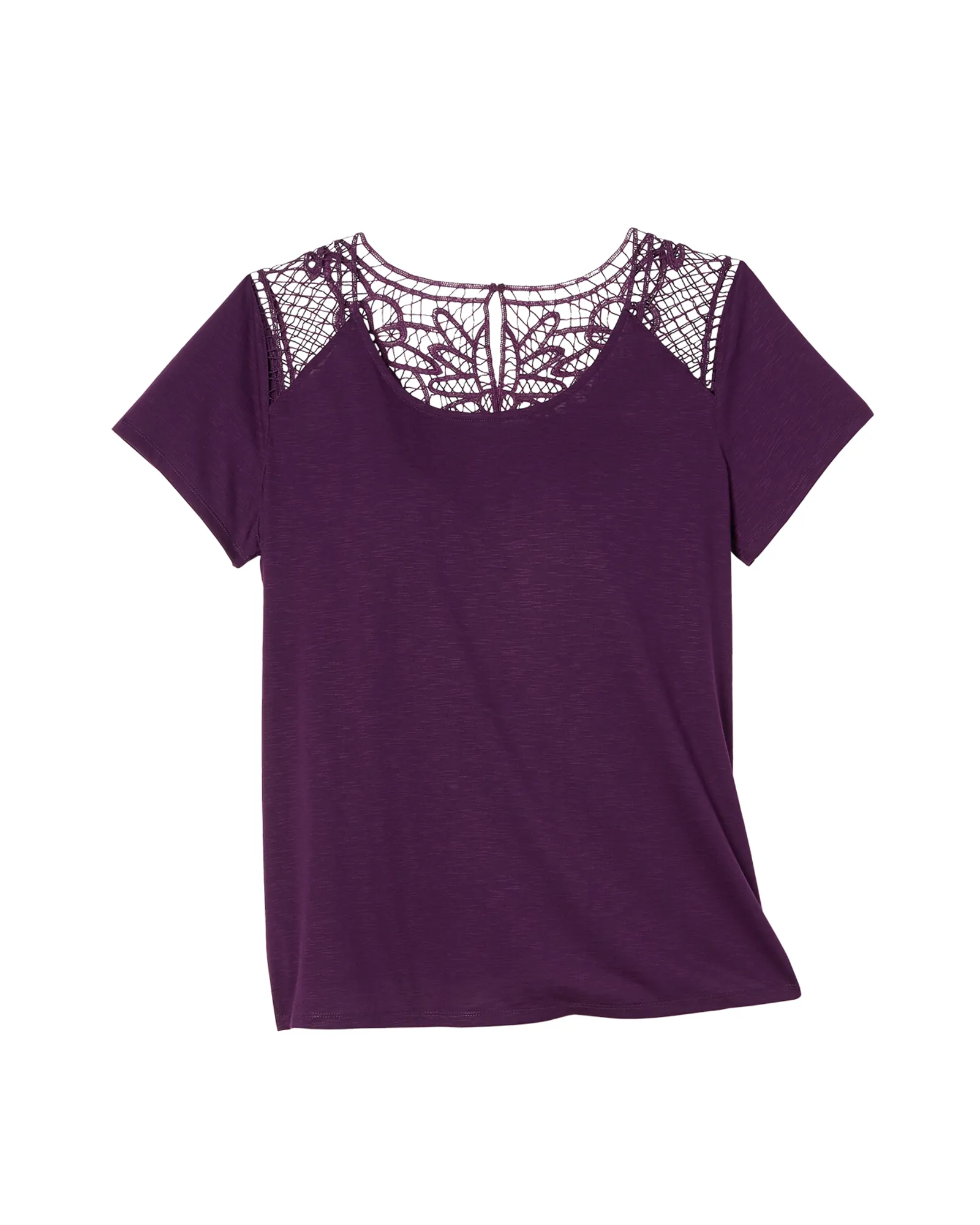 Ramsey Crochet Tee | Purple