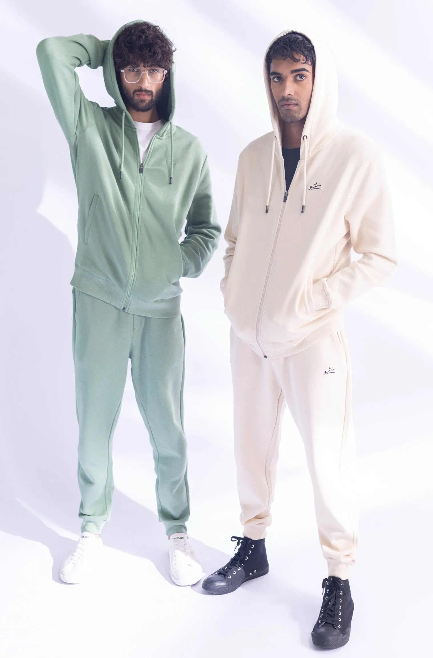 Sage Green Zipper Hoodie