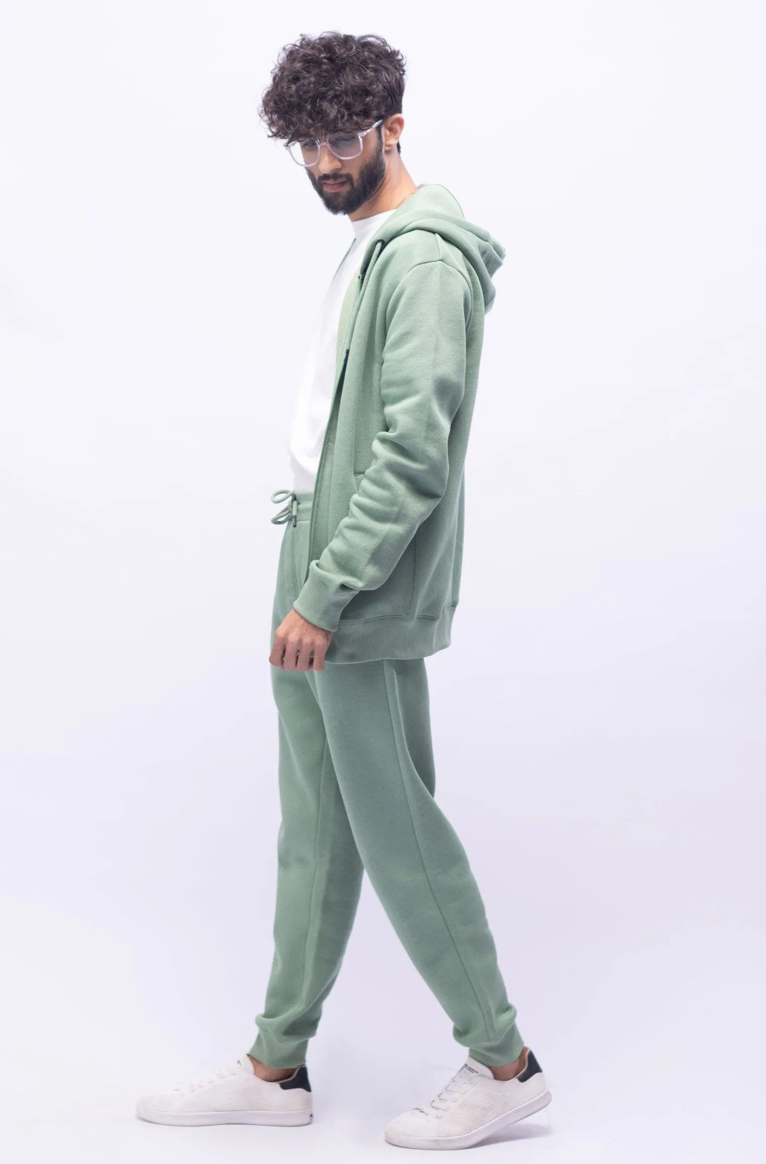Sage Green Zipper Hoodie