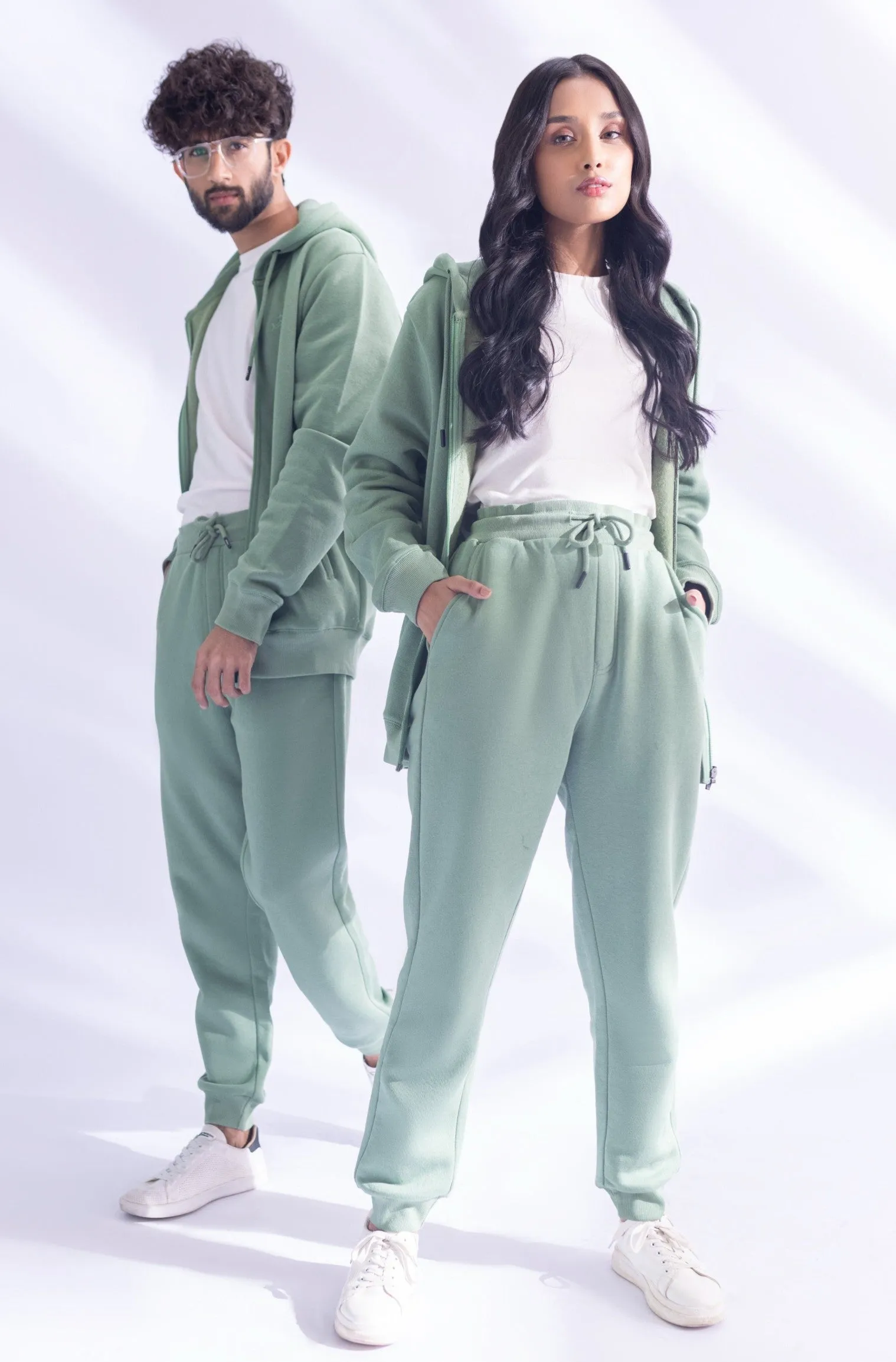 Sage Green Zipper Hoodie