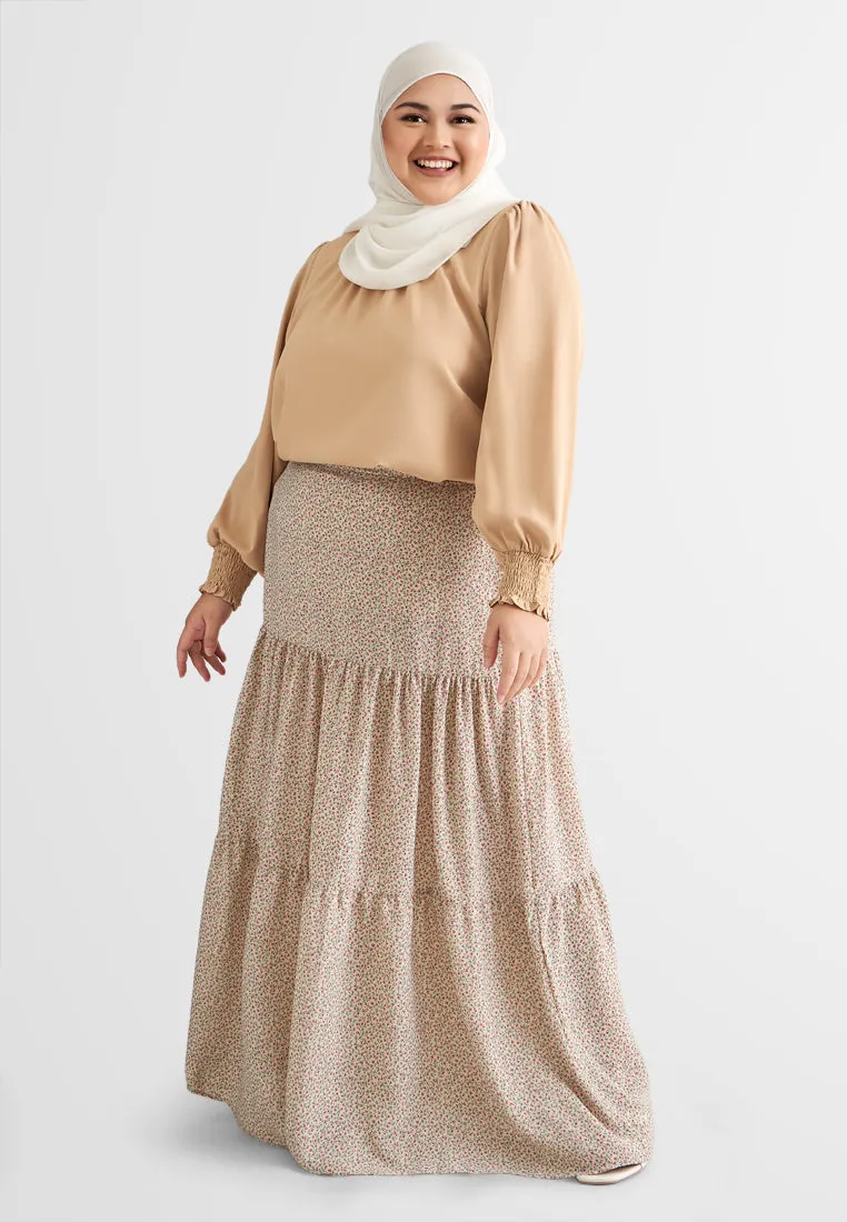 Sandria Long Tiered Skirt - Green