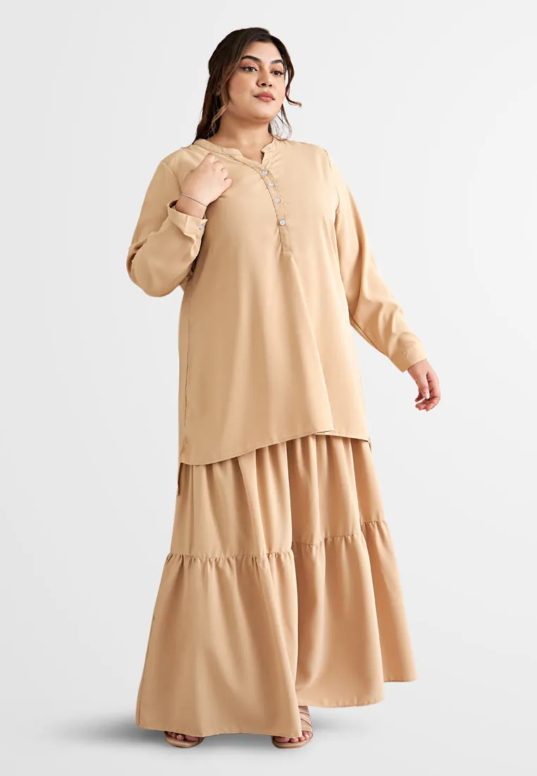 Sandria Long Tiered Skirt - Green