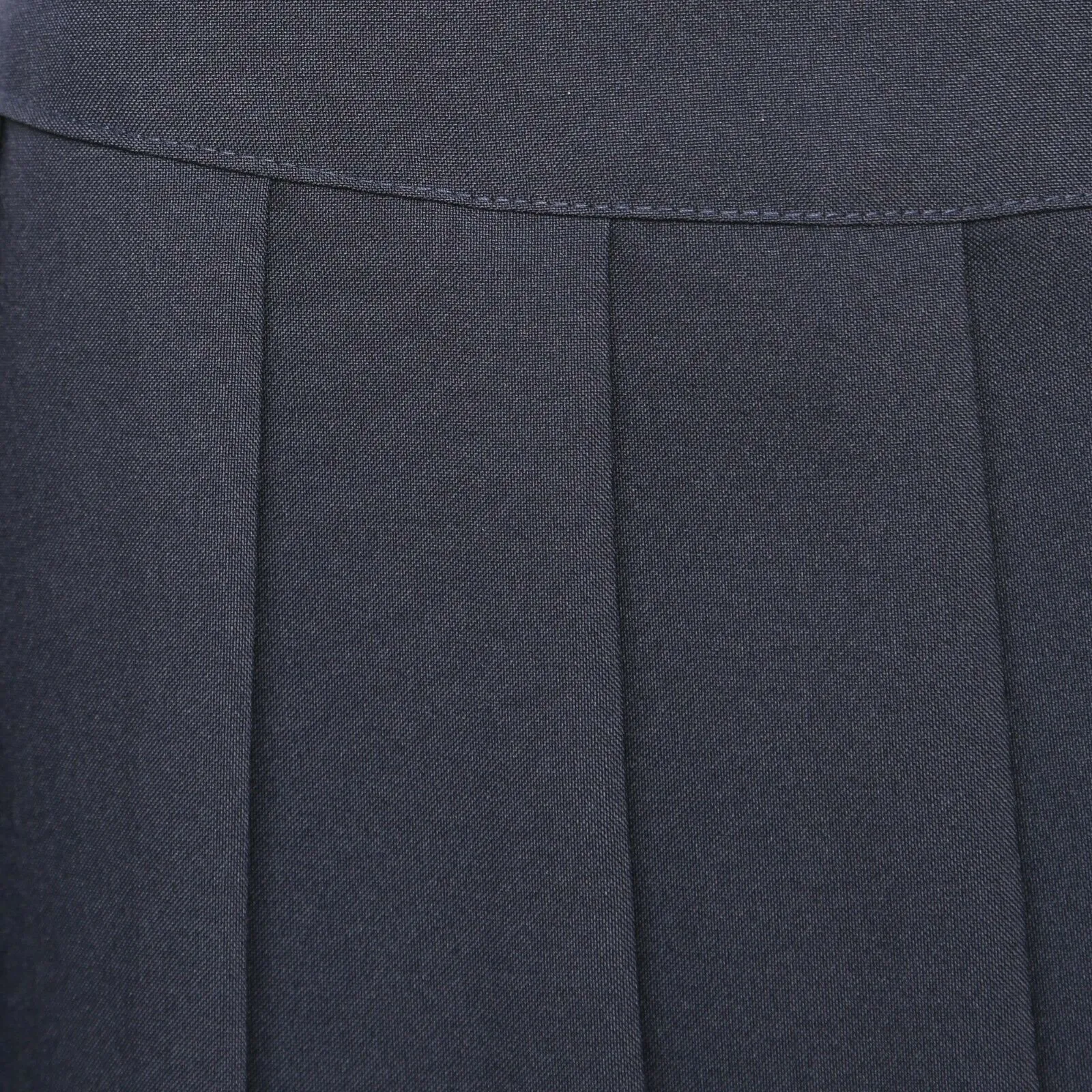 School Uniform All Round Knife Pleated Girls Skirt with Side Zip Closure -Navy
