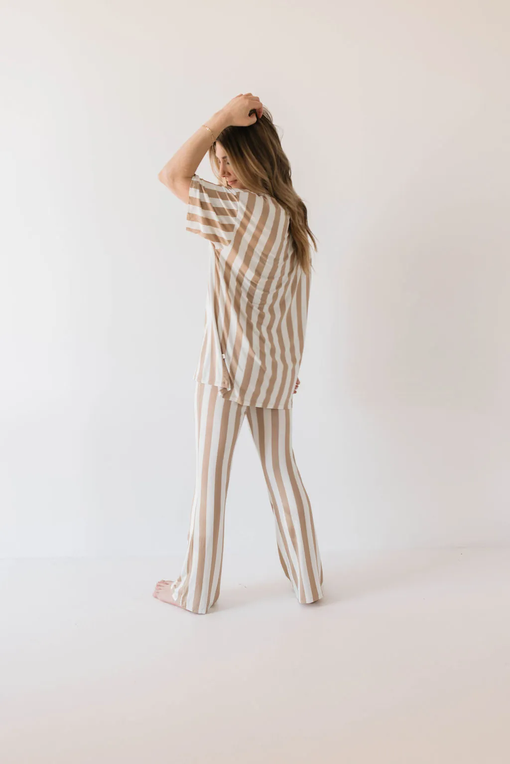 Short Sleeve Women's Bamboo Pajamas | Kal Stripe