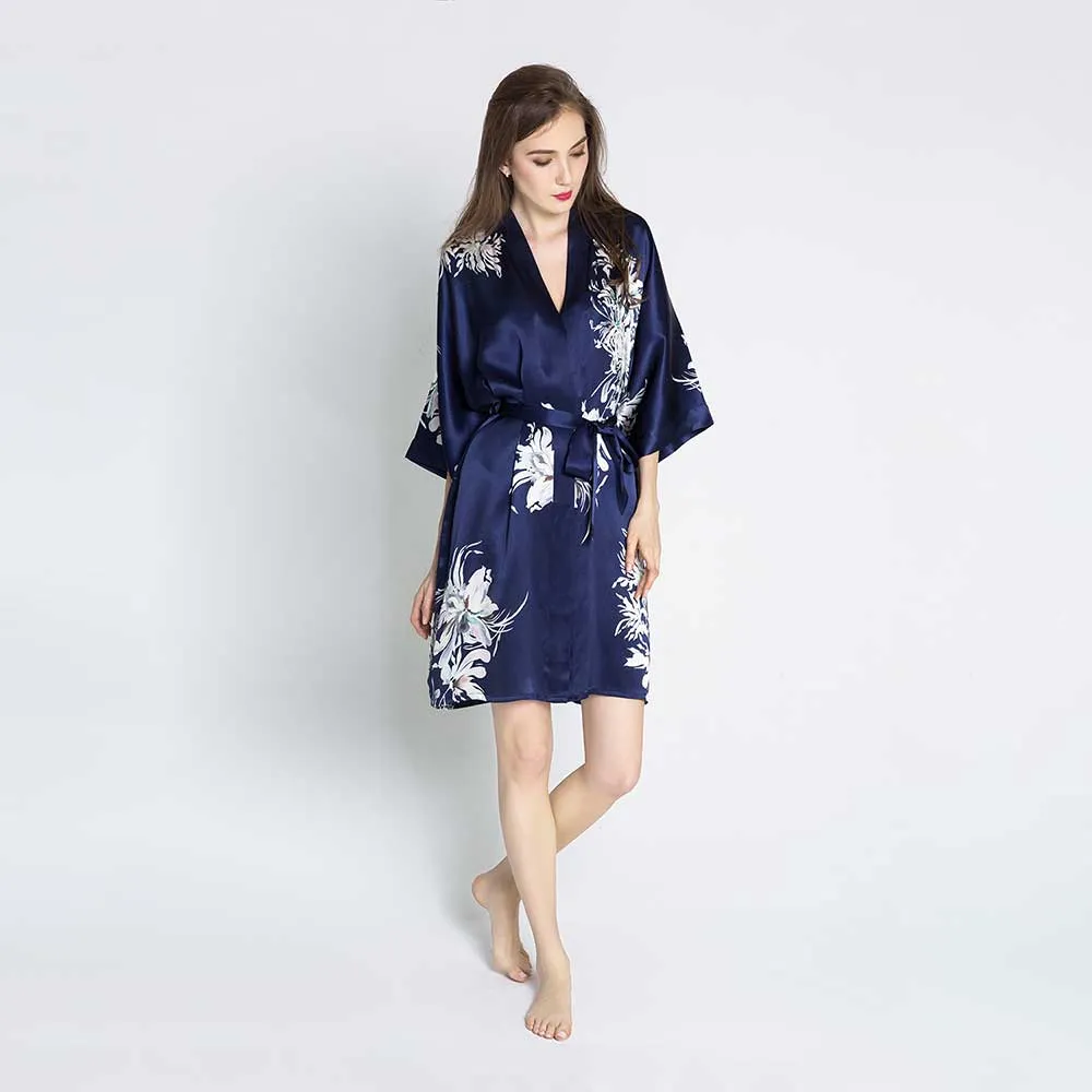 Silk Yuri Short Kimono Robe