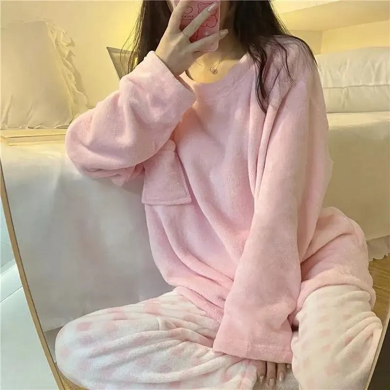 Soft Comfy Fleece Top and Plaid Bottom Pyjamas