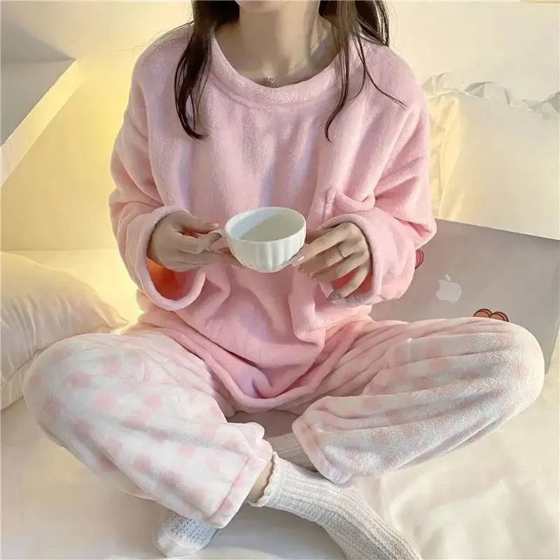Soft Comfy Fleece Top and Plaid Bottom Pyjamas