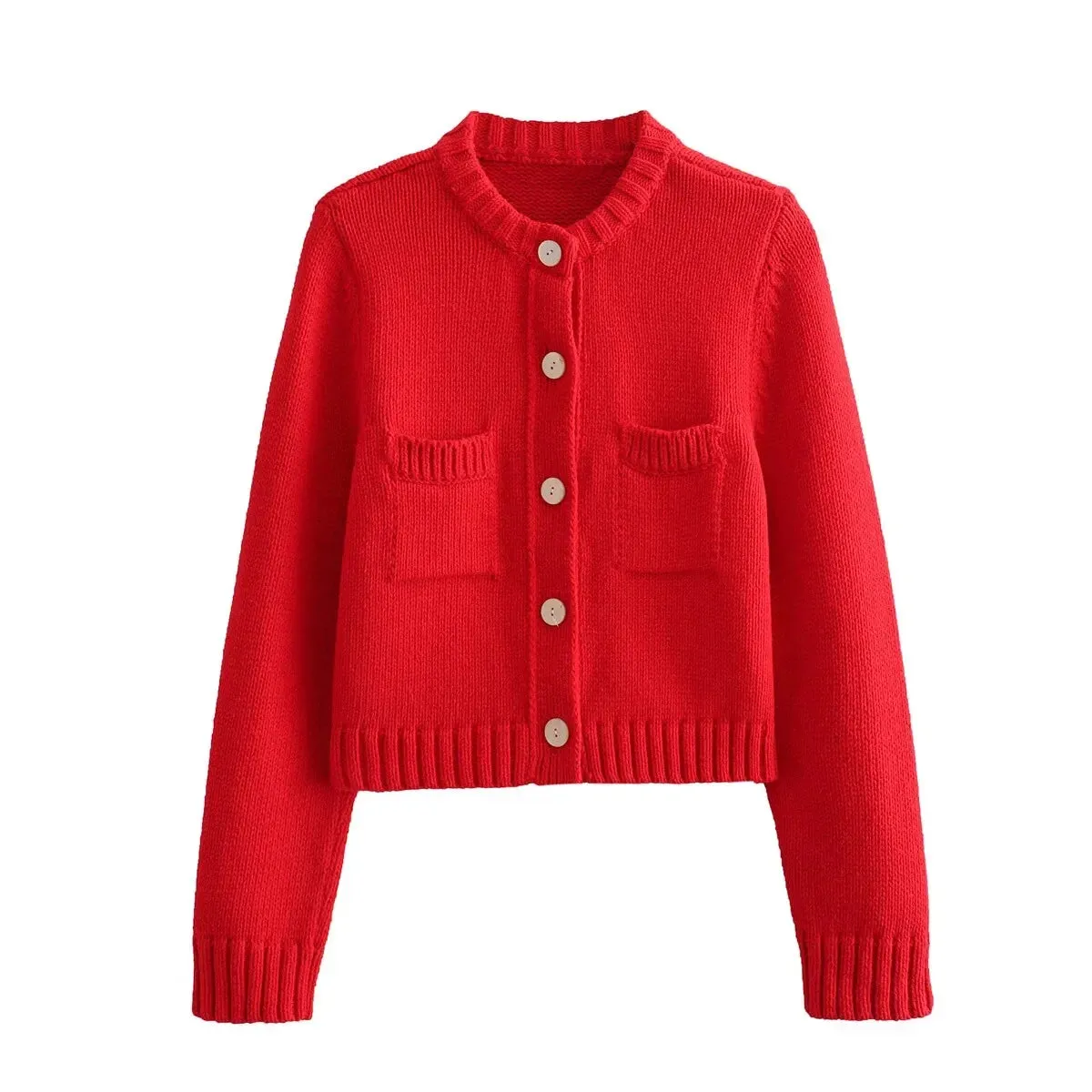 TAVIMART  -  Female O-neck Single Breasted Casual Solid Color Long Sleeve Cardigan Knitted Coat Women Autumn Winter Warm Sweater Coats