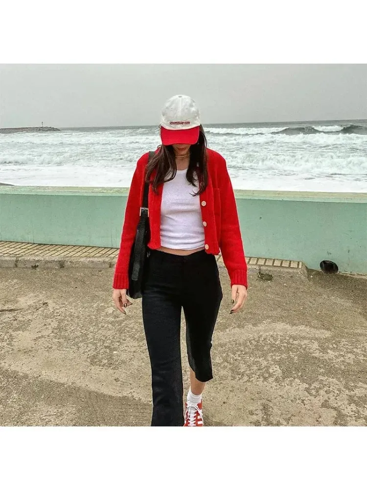 TAVIMART  -  Female O-neck Single Breasted Casual Solid Color Long Sleeve Cardigan Knitted Coat Women Autumn Winter Warm Sweater Coats