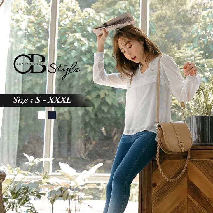 TRANSPARENT V-NECK TOPS