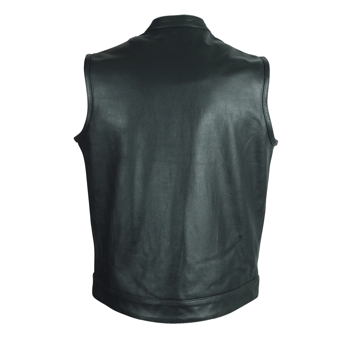 VL914S Vance Leather Zipper and Snap Closure Leather Motorcycle Club Vest