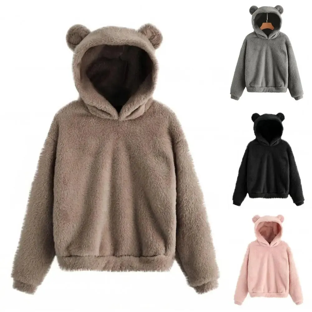 Winter Women's Hoodies Winter  Long Sleeve Rabbit Ear Sweatshirt
